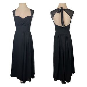 Bill Levkoff Size 8 Black Chiffon Sweetheart A-line Dress Gown formal style 485